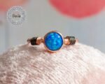 Opal Knuckle Ring, Knuckle Ring, Blue Opal Ring, Opal Ring, Stacking Ring, Adjustable Ring, Opal Jewelry, Birthstone Ring, Dainty Ring, Ring - Image 3