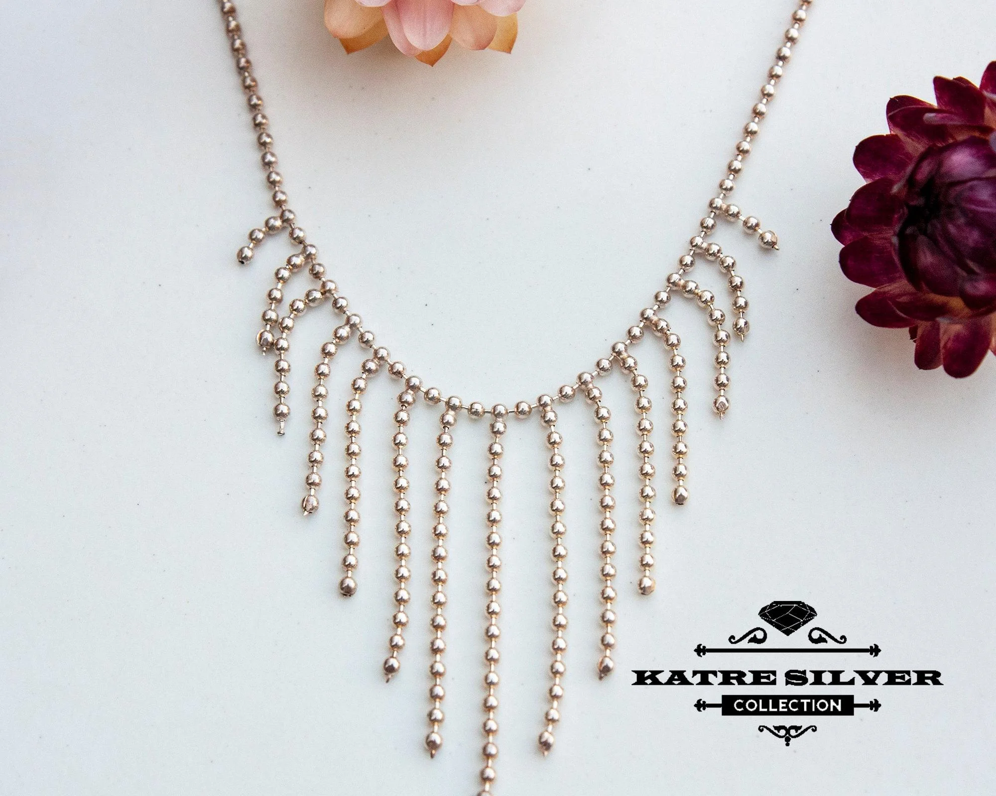 Ethnic Fringe Necklace, Boho Statement Necklace, Tribal Necklace, Bohemian Necklace, Gypsy Necklace for Women, Silver Jewelry Gift - Image 2