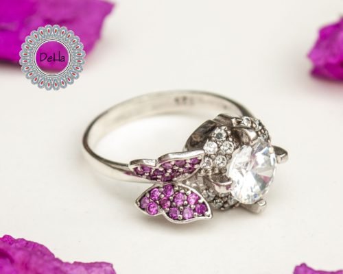 Pink Butterfly Solitaire Ring, Butterfly Ring, Elegant Ring, Pink Butterfly, Pink Ring, Girls Ring, Pink Stone Ring, Solitaire