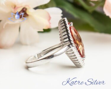 Color Change Diaspore Ring – Elegant Marquise Handmade Silver Ring for Women - Image 9