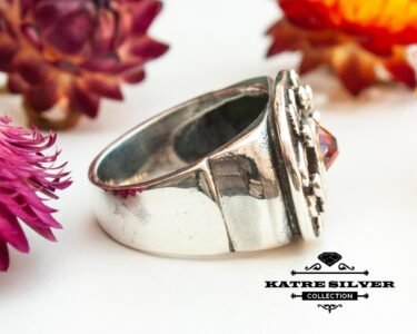 Red Stone Statement Ring, Red Stone Ring, Handmade Ring, Boho Ring, Vintage Ring, Unique Ring, Red Ring, 925 Silver Ring, Designer Ring - Image 6