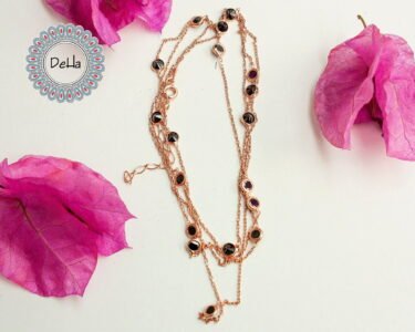 Onyx Station Long Necklace, Station Necklace, Onyx Chain, Onyx Necklace, Layering Necklace, Black Necklace, Onyx Jewelry, Long Necklace - Image 2