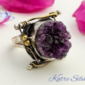 Raw Amethyst Ring, Amethyst Ring, Gemstone Ring, Purple Stone Ring, Statement Ring, Boho Ring, Purple Ring, Gift For Her