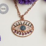 Protection Cz Necklace, Dainty Long Necklace, Evil Eye Necklace, Evil Eye Pendant, Protection Necklace, Cz Necklace, Eye Necklace, Evil Eye