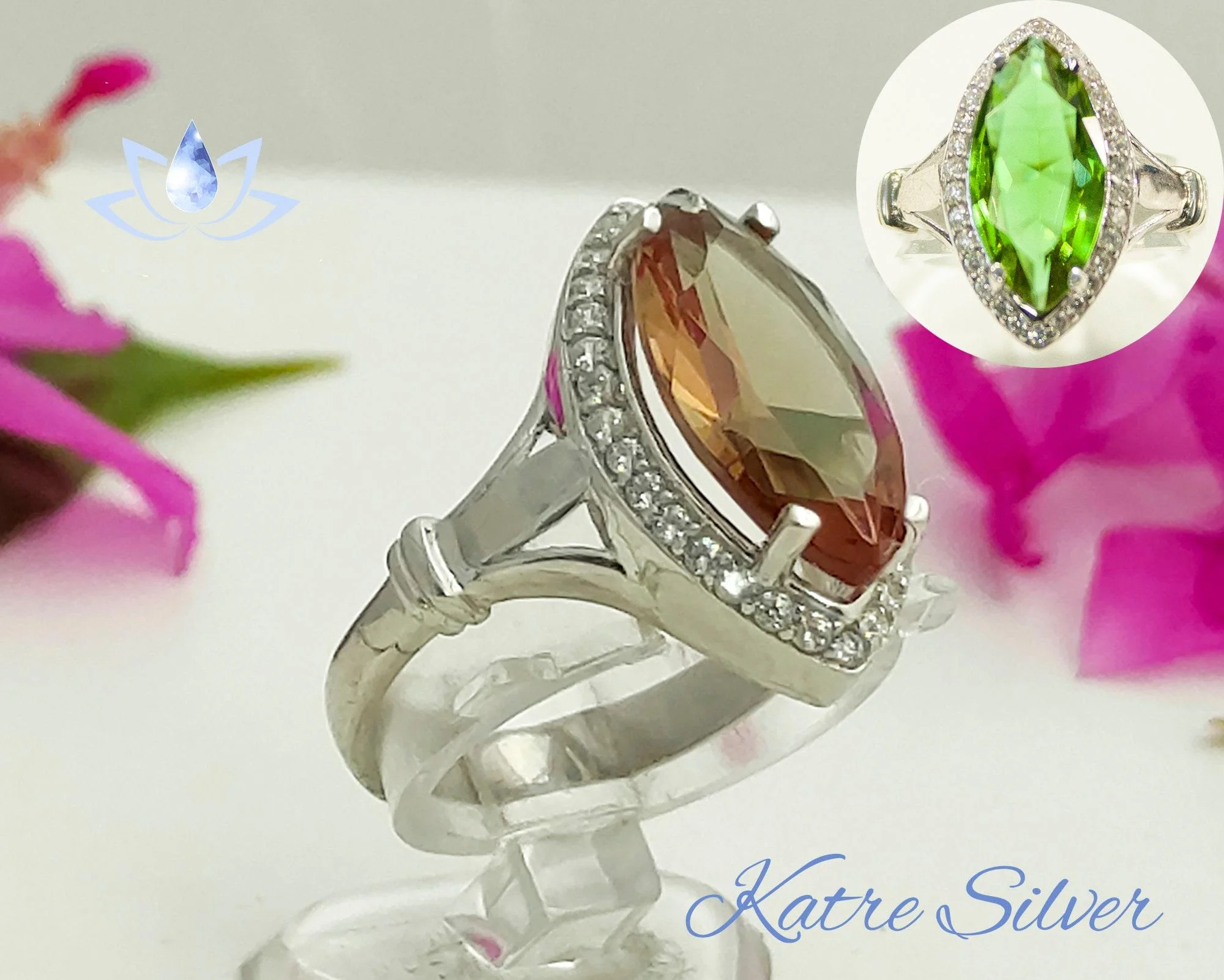 marquise halo diaspore ring