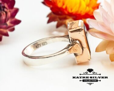 Blue Labradorite Ring, Rectangle Stone Ring, Statement Gemstone Ring, Handmade Silver Ring, Boho Jewelry for Women - Image 6