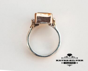 Blue Labradorite Ring, Rectangle Stone Ring, Statement Gemstone Ring, Handmade Silver Ring, Boho Jewelry for Women - Image 8