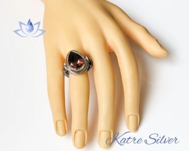 Wire Wrapped Teardrop Turkish Diaspore Ring, Wire Wrap Ring, Wire Wrapped Rings, Diaspore Ring, Color Change Ring, Gift For Her - Image 4