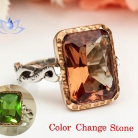 Zultanite Ring with Emerald Cut Statement Ring, Color Changing Diaspore Gem, Hand Made ring, Color Changing Ring, Gift for Her