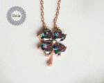 Four Leaf Mystic Topaz Pendant, Shamrock Necklace, Clover Charm, Four Leaf Clover, Lucky Necklace, Dainty Necklace, Luck Necklace, Rainbow