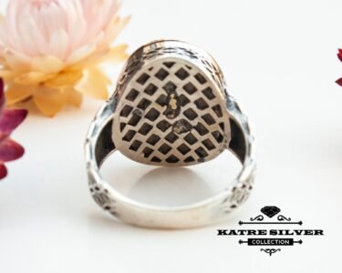 Mens Handmade Ring, Turkish Handmade Silver Men Ring, Ottoman Mens Ring, Agate Stone Men Ring, Gift for Him, 925k Sterling Silver Ring - Image 7