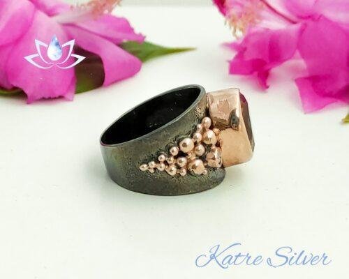 Diaspore Custom Design Ring, Sterling Silver Ring, Art Deco Ring, Custom Ring, Designer Ring, Color Changing Ring, Gift for Her - Image 6