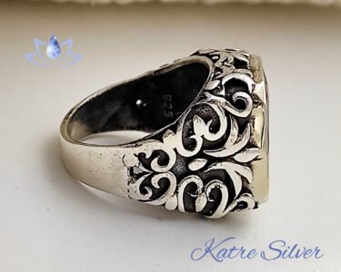 Mens Diaspore Ring – Elegant Color Changing Ottoman Handmade Silver Ring - Image 5