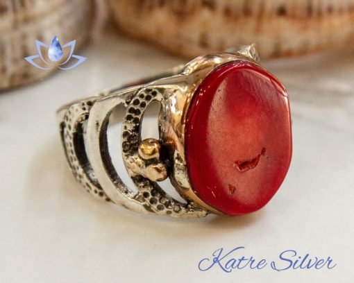 Vintage Coral Ring, Coral Ring, Gemstone Ring, Coral Jewelry, Statement Ring, Vintage Ring, Boho Ring, Handmade Ring, Red Coral, Red Ring