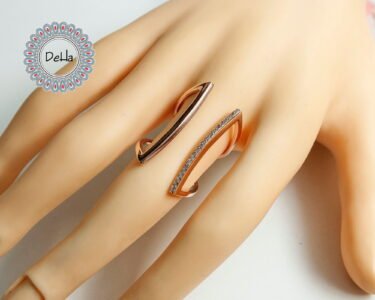 Open Cuff Ring, Open Silver Ring, Long Ring, Cuff Ring, Open Ring, Cz Ring, Designer Ring, Unique Ring, Adjustable Ring, Trendy Rings, Ring - Image 4