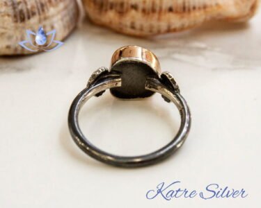 Red Coral Ring – Elegant Handmade Oxidized Silver Vintage Statement Ring for Women - Image 6