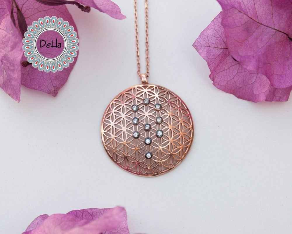 Medium Circle Flower Of Life Pendant, Yoga Necklace, Spiritual Necklace, Life Necklace, Circle Necklace, Chakra Pendant, Energy Necklace