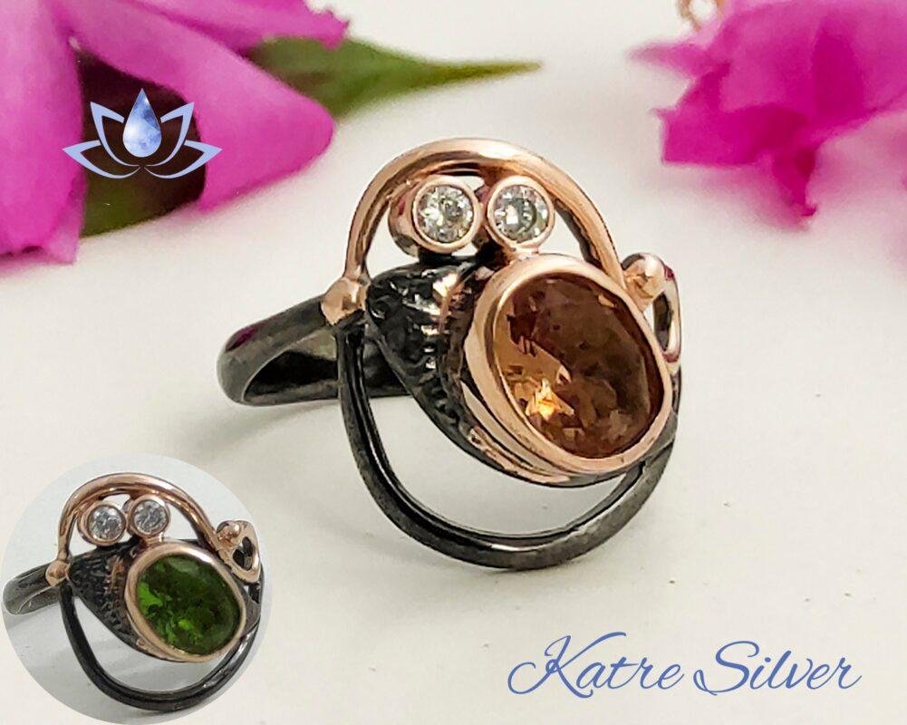 Unique Womens Diaspore Stone Ring, Handmade Ring, Designer Ring, Anniversary Ring, Color Changing Ring, Ring for Her