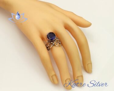 Raw Simple Raw Royal Dainty Blue Sapphire Ring, Branch Ring, Antique Fine Jewelry, One of a Kind Ring, Blue Sapphire Ring, Gift - Image 2