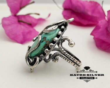 Green Turquoise Vintage Ring, Turquoise Rings, Turquoise Jewelry, Gemstone Ring, Handmade Ring, Turquoise Gift, Gift For Her - Image 6