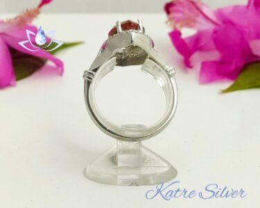 Marquise Halo Diaspore Ring – Elegant Color Changing Engagement Silver Ring - Image 9