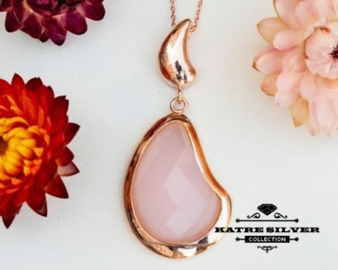 rose quartz pendant necklace pink faceted stone