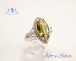 Marquise Cut Halo Engagement Ring, Color Changing Ring, Marquise Ring, Halo Ring, Turkish Diaspore, Sultanite Ring, Gift for Her - Image 3
