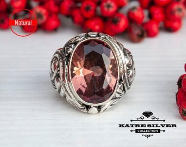 Men’s Zultanite Ring, Ottoman Silver Ring, Diaspore Ring for Men, Handmade Turkish Ring, Luxury Statement Ring Gift for Him - Image 3