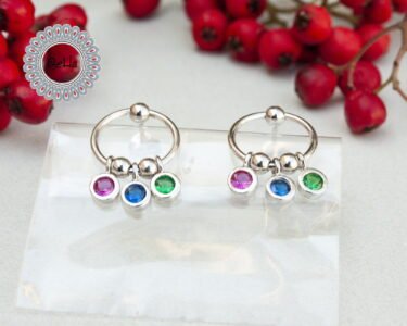 Mix Stone Earrings, Multi Stone Earrings, Multi Color Earrings, Multi Color Stone, Mix Color, CZ Stone, Earring Jewelry, Women Earring, Silver - Image 6