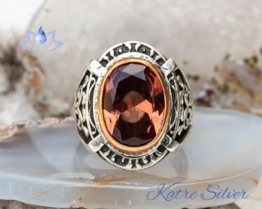 Ottoman Style Color Changing Cool Turkish Silver Zircon Handmade Ring, Oval Cocktail Designer Ring, 925 Silver Ring, Gift Ring - Image 3