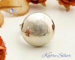 Womens Silver Bubble Sphere Modernist Dome Cool Ball Geometric Circle Adjustable Ring, Gift - Image 3