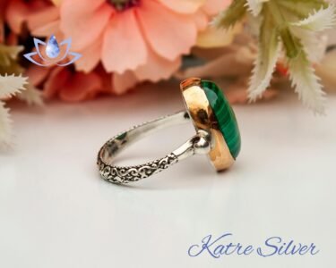 Dainty Green Malachite Vintage Rings, Malachite Ring, Stone Ring, Minimalist Ring, Dainty Ring, Green Stone Ring, Unique Rings, Gifts for Her - Image 7