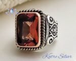 Color Changing Diaspore Ring, Mens Handmade Ring, Turkish Handmade Silver Men Ring, Ottoman Mens Ring, Gift for Him - Image 3