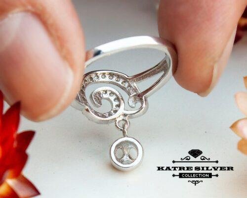 Sterling Silver 925 Ball Charm Dangle Ring, Silver Dangle Ring, Dangle Ring, Charm Ring, Silver Charm Ring, Dangling Charm, Dangling Ring - Image 9