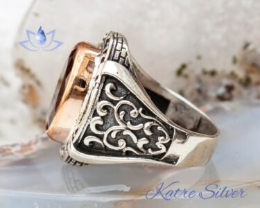 Ottoman Style Color Changing Cool Turkish Silver Zircon Handmade Ring, Oval Cocktail Designer Ring, 925 Silver Ring, Gift Ring - Image 6