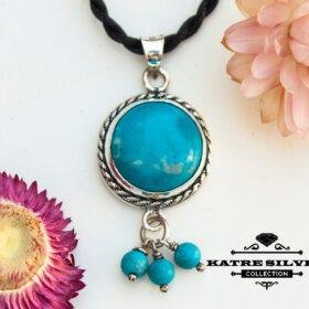 Turquoise Pendant with Dangles, Turquoise Jewelry, Blue Turquoise, Turquoise Necklace, Dangle Pendant, Blue Pendant, Turquoise Gift, Turquoise