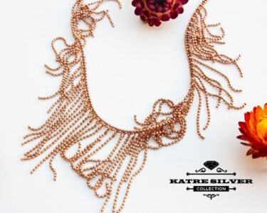 Rose Gold Wedding Necklace, Party Wear Necklace, Elegant Designer Necklace, Women Necklace, Bridal Jewelry Gift for Her - Image 3