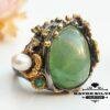 Natural Prehnite Statement Ring, Prehnite Ring, Prehnite Jewelry, Prehnite, Gemstone Ring, Handmade Ring, Green Stone Ring, Boho Ring, Women