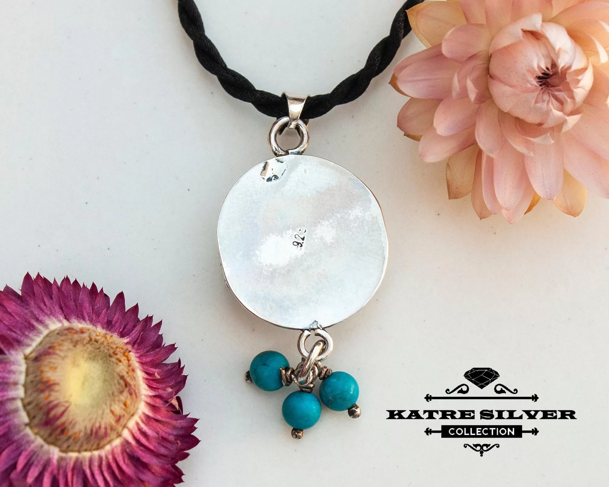 Turquoise Pendant with Dangles, Turquoise Jewelry, Blue Turquoise, Turquoise Necklace, Dangle Pendant, Blue Pendant, Turquoise Gift, Turquoise - Image 6