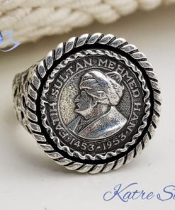 Fatih Sultan Mehmet Han Ring, Men 925K Silver Ring, Mens Silver Ring, Ottoman Men Ring, Turkish Handmade, Gifts For Him