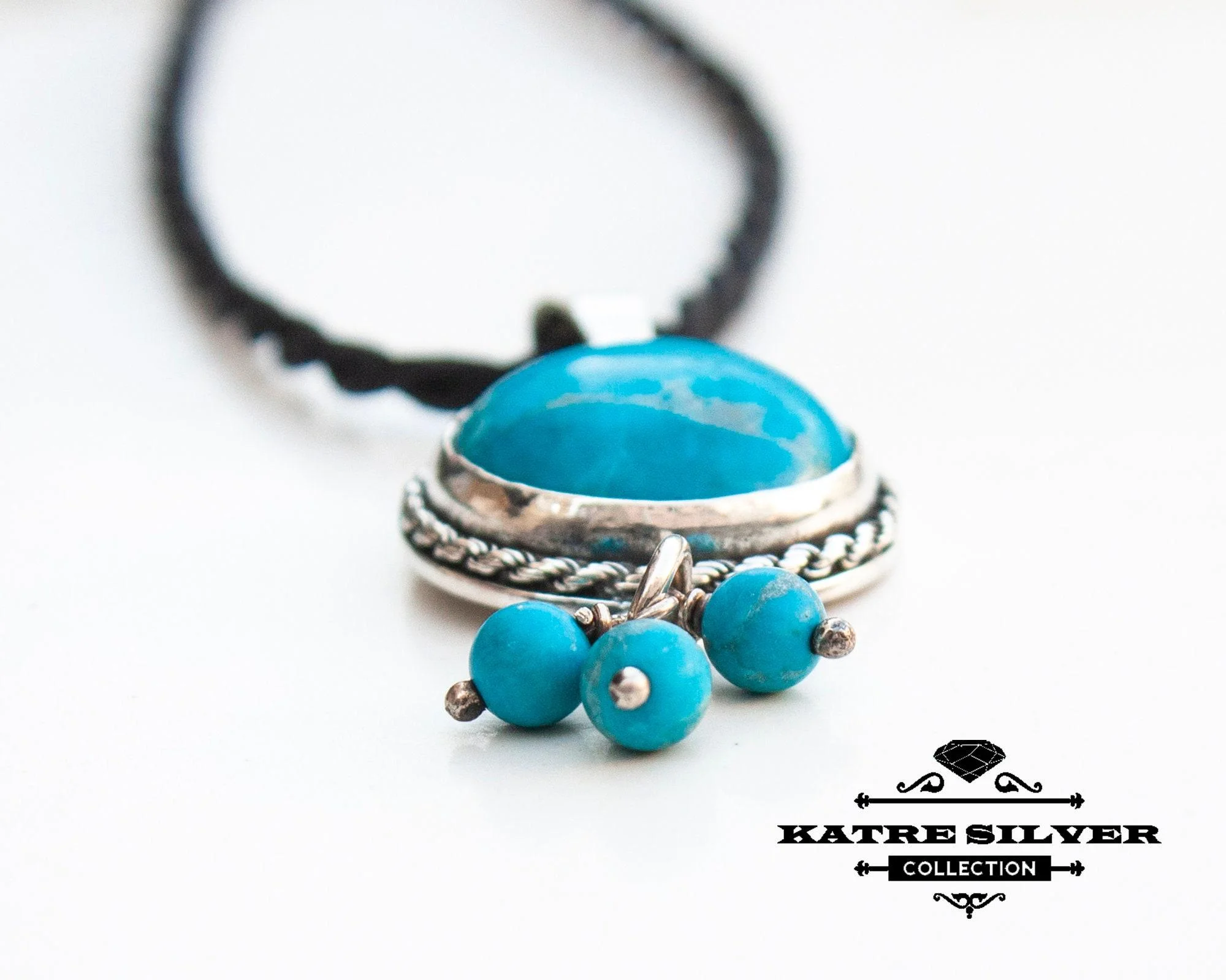 Turquoise Pendant with Dangles, Turquoise Jewelry, Blue Turquoise, Turquoise Necklace, Dangle Pendant, Blue Pendant, Turquoise Gift, Turquoise - Image 5