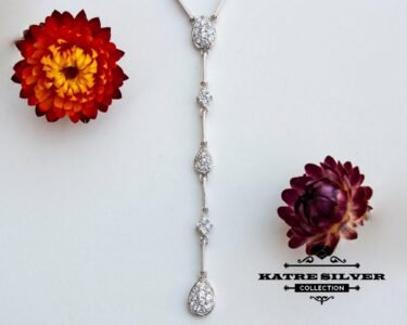 Teardrop Tassel Necklace, Long Statement Necklace, Teardrop Pendant Necklace, Tassel Necklace, Elegant Jewelry for Women - Image 5