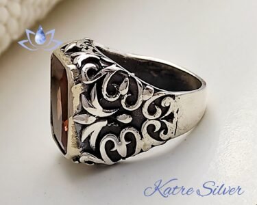 Mens Diaspore Ring – Elegant Color Changing Ottoman Handmade Silver Ring - Image 4