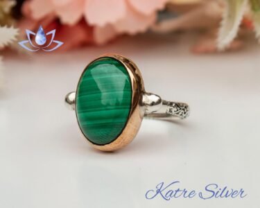 Dainty Green Malachite Vintage Rings, Malachite Ring, Stone Ring, Minimalist Ring, Dainty Ring, Green Stone Ring, Unique Rings, Gifts for Her - Image 5