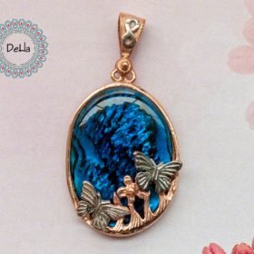 Monarch Pendant, Altered Art Pendant, Butterfly Pendant, Butterfly Art, Art Pendant, Gift for Her, Shell Pendant, Shell Jewelry