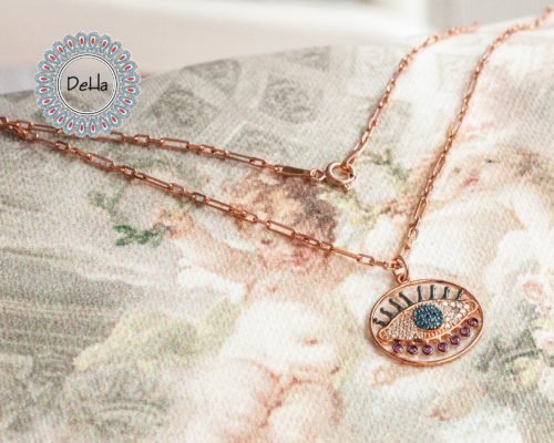 Protection Cz Necklace, Dainty Long Necklace, Evil Eye Necklace, Evil Eye Pendant, Protection Necklace, Cz Necklace, Eye Necklace, Evil Eye - Image 7