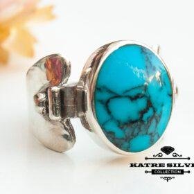 Blue Turquoise Statement Ring, Raw Turquoise Ring, Statement Ring, Turquoise Jewelry, Blue Turquoise, Handmade Ring, Blue Stone Ring, Blue