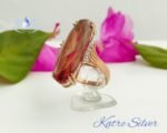 Rose Gold Long Sultanite Woman Ring, Diaspore Woman Ring, Handmade Silver Ring, Long Ring, Statement Ring, Sterling Silver - Image 5