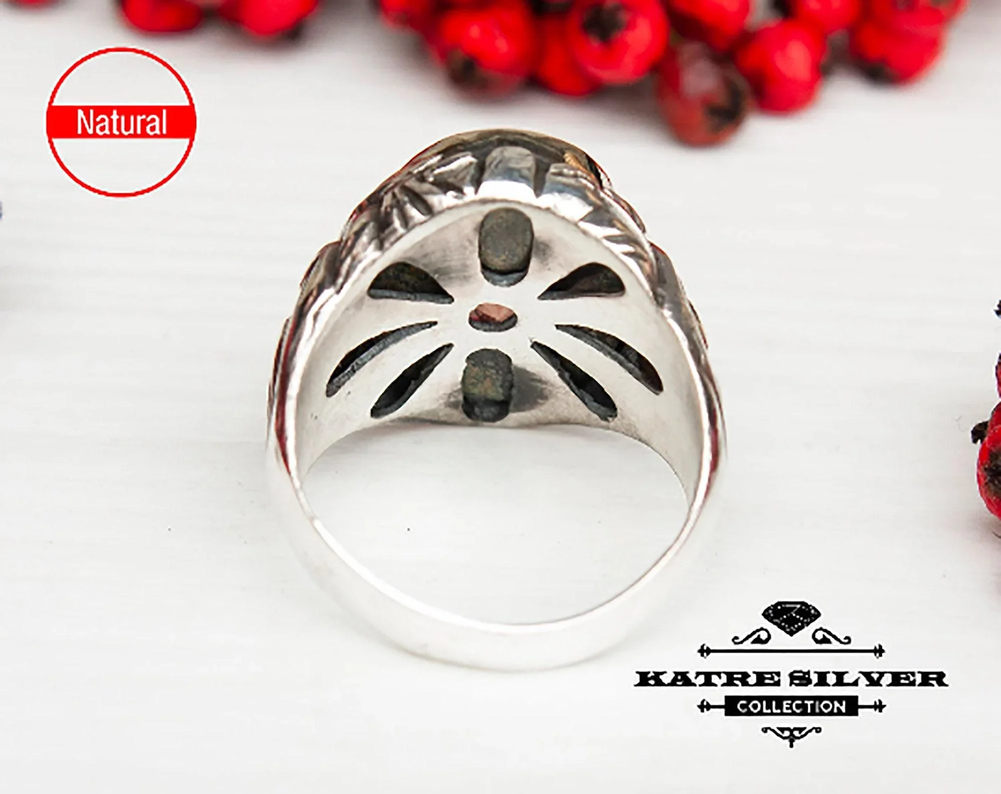 Men’s Zultanite Ring, Ottoman Silver Ring, Diaspore Ring for Men, Handmade Turkish Ring, Luxury Statement Ring Gift for Him - Image 10