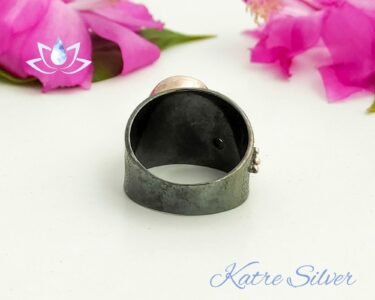 Diaspore Ring – Elegant Color Changing Black Rhodium Rose Gold Designer Ring - Image 8
